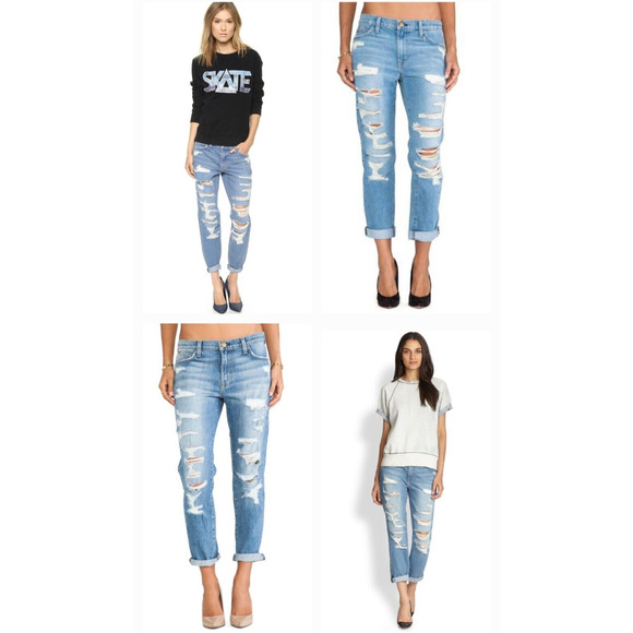 CURRENT ELLIOTT the-fling-tattered-destroy intermix goop boyfriend jeans $335 28 - Picture 16 of 16